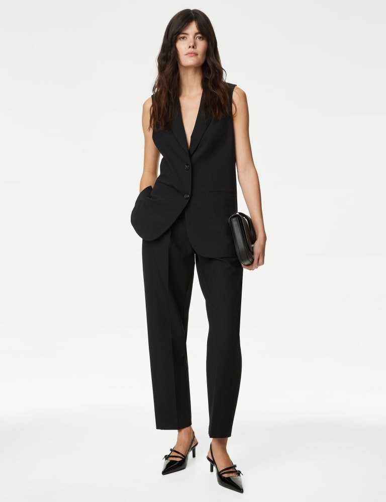 Wool Blend Longline Waistcoat