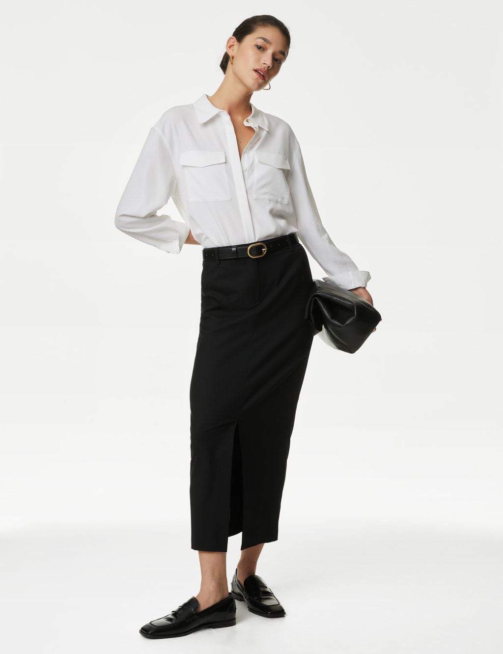 Maxi pencil skirt clearance white