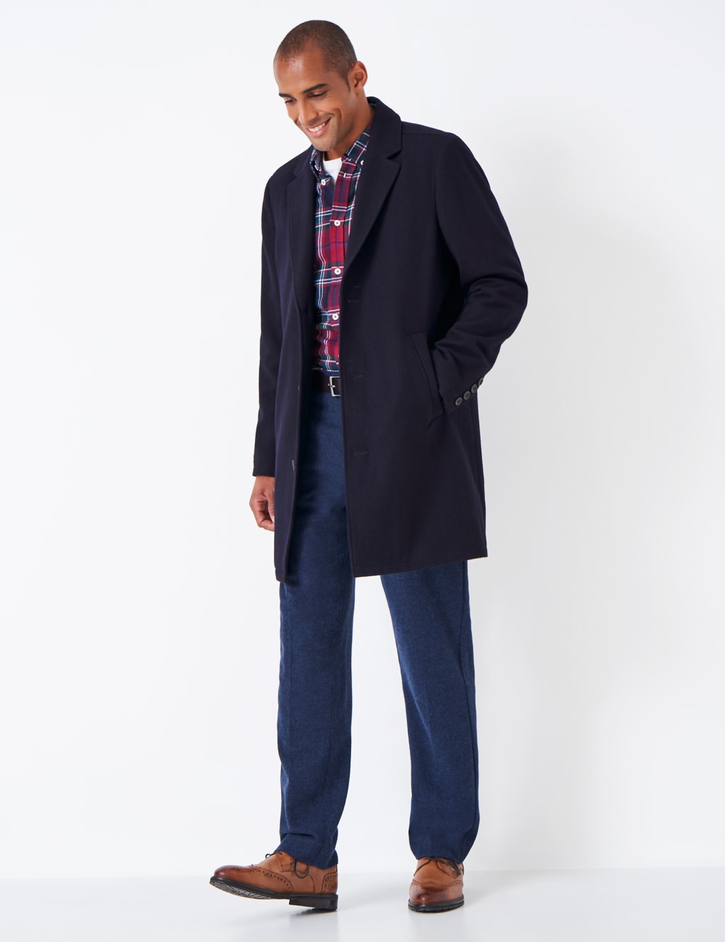 Wool Blend Overcoat Crew Clothing M S