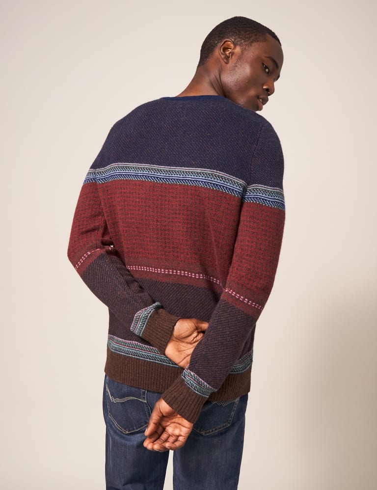Wool Blend Patterned Crew Neck Jumper White Stuff M S