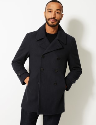 m&s mens peacoat