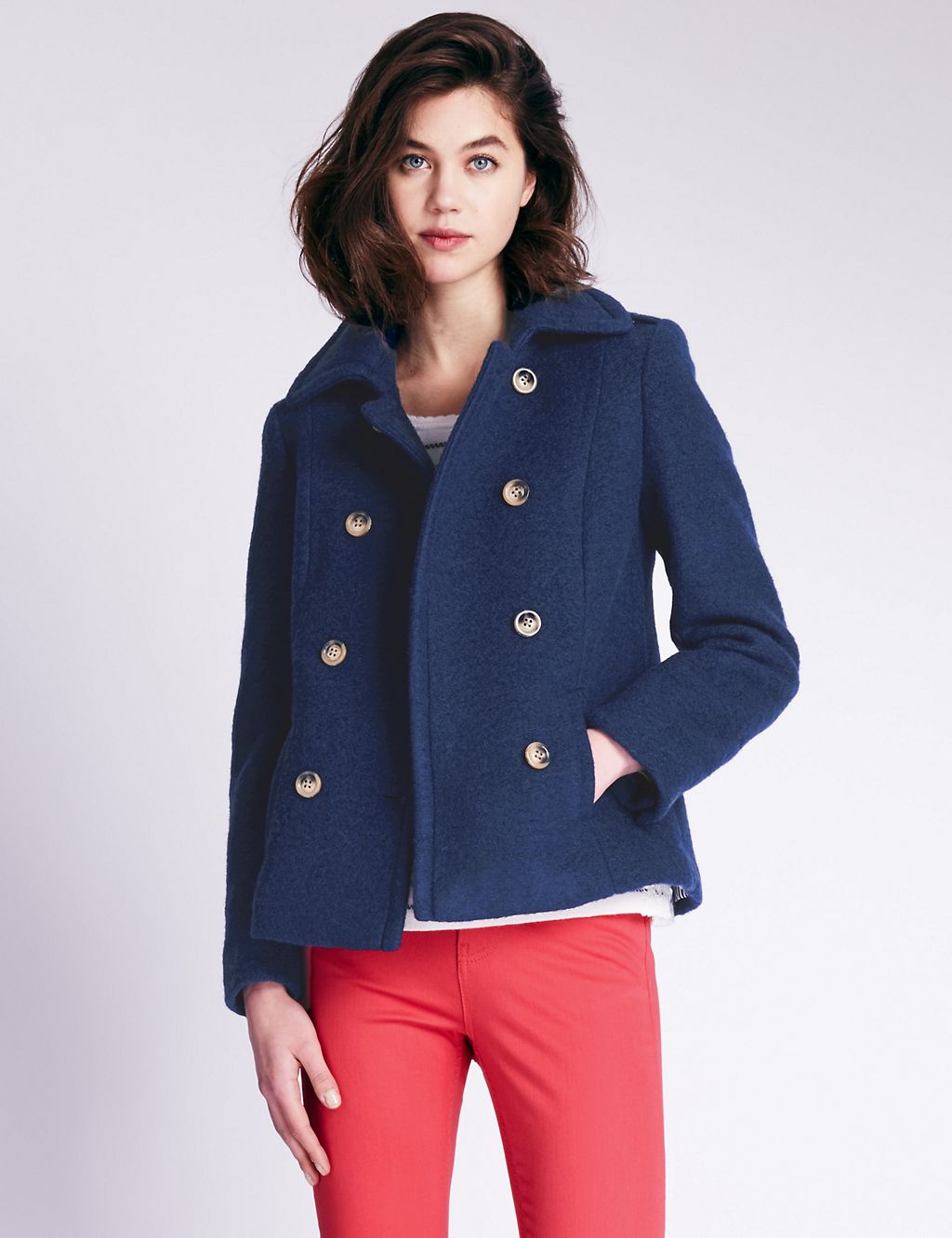 Wool Blend Peacoat with Stormwear™ 3 of 5