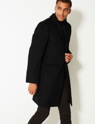 Wool Blend Revere Coat M S Collection M S