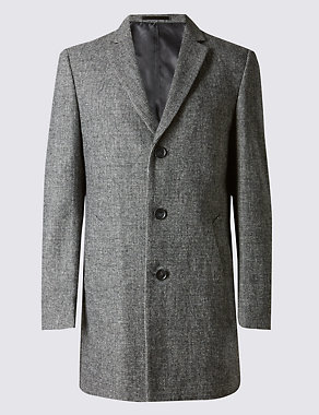 Wool Blend Revere Collar Coat Image 2 of 4
