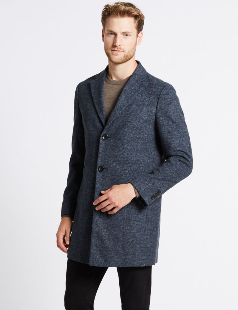 Wool Blend Revere Collar Coat 1 of 7