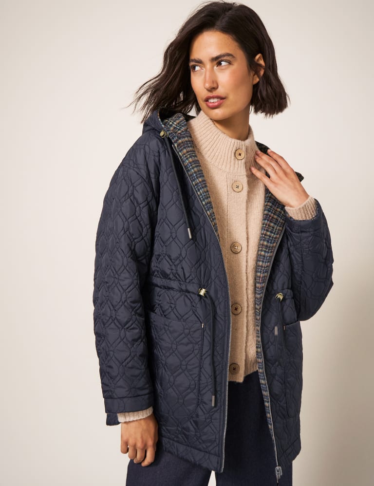 Wool Blend Reversible Hooded Parka Coat