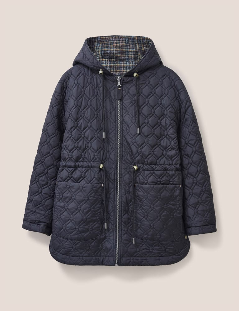 White stuff hooded wool coat top
