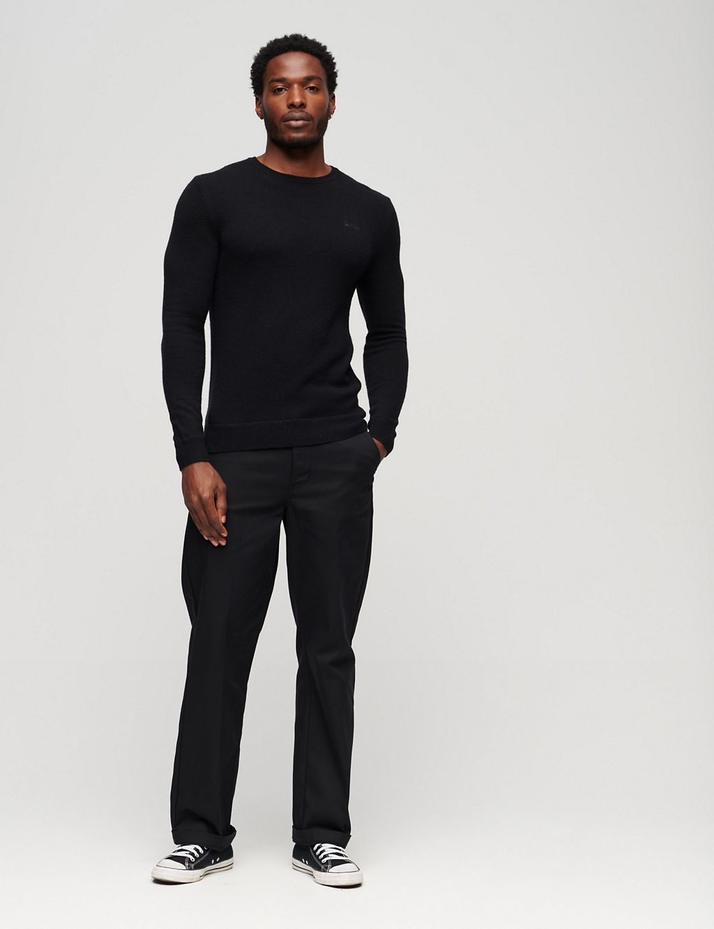 Wool Blend Ribbed Crew Neck Jumper 1 of 3