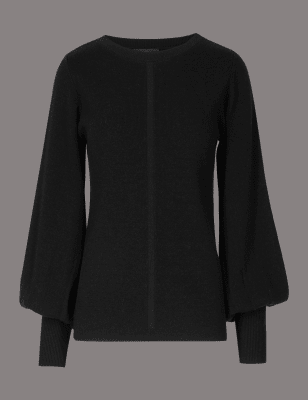 black bell sleeve jumper