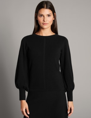 black bell sleeve jumper