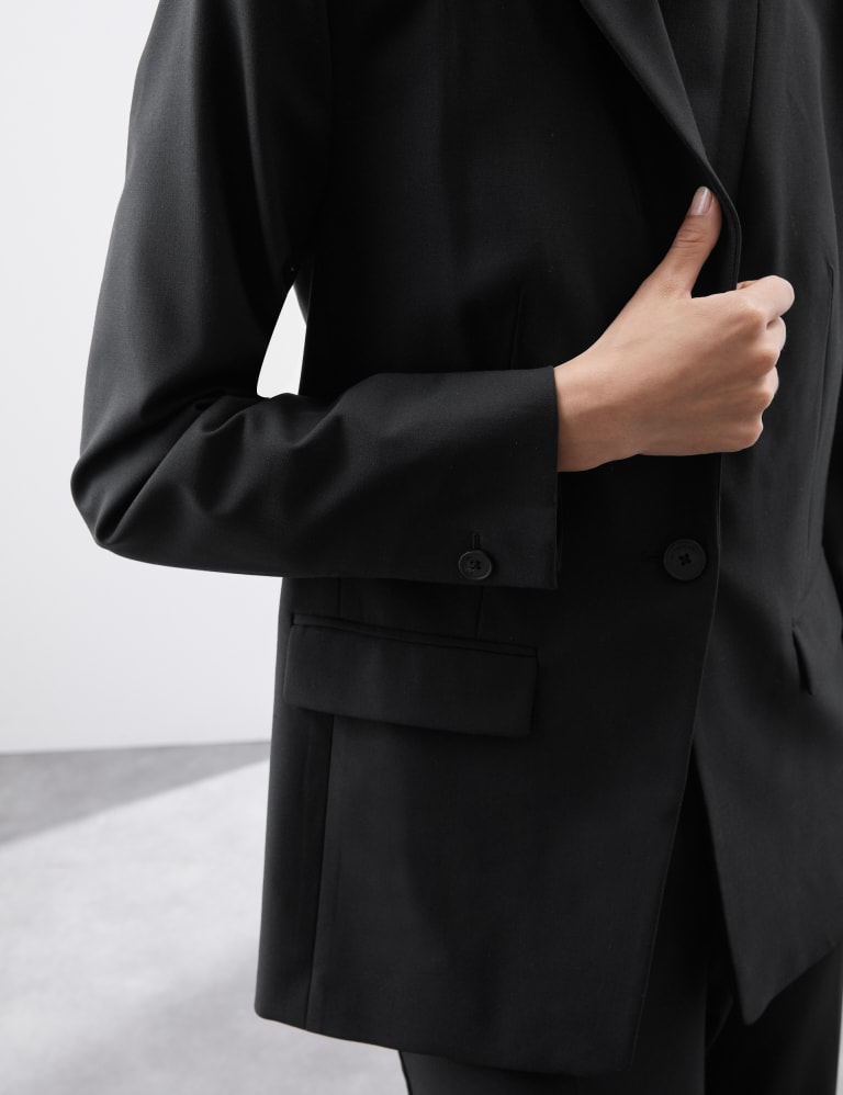 Wool Blend Single Breasted Blazer with Silk Autograph M S