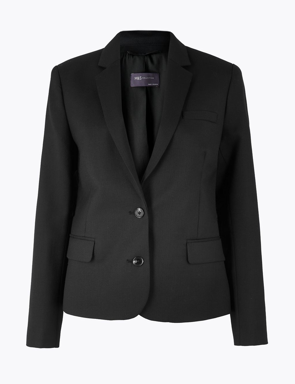 Wool Blend Single Breasted Blazer | M&S Collection | M&S