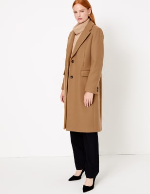 Camel coat hot sale wool blend