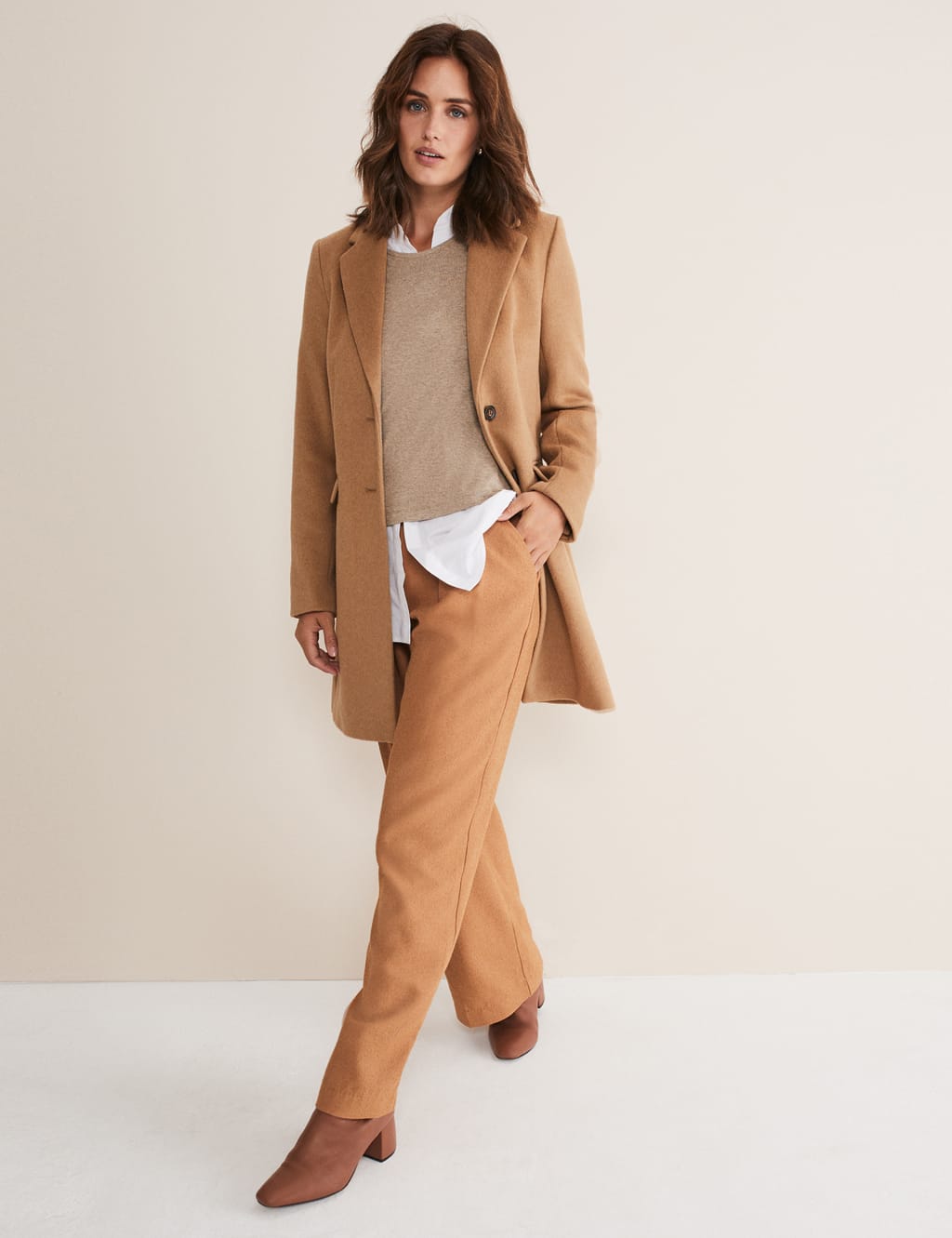 Wool Blend Single Breasted Coat Phase Eight M S