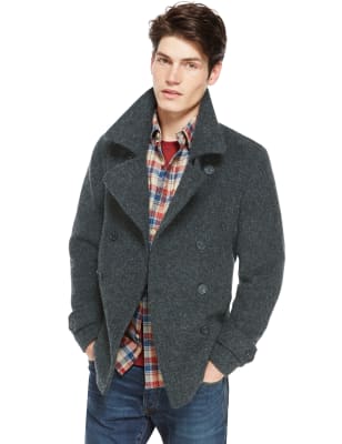 Slim fit wool on sale peacoat