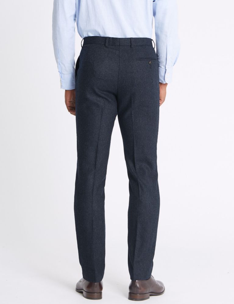 Wool Blend Slim Fit Trousers with Italian Fabric 3 of 5