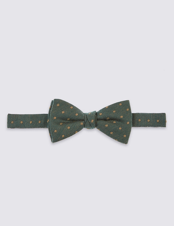 Wool Blend Spotted Bow Tie Image 1 of 2