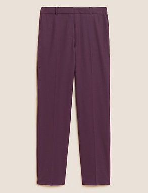 Wool Blend Straight Leg Trousers with Silk Image 2 of 6