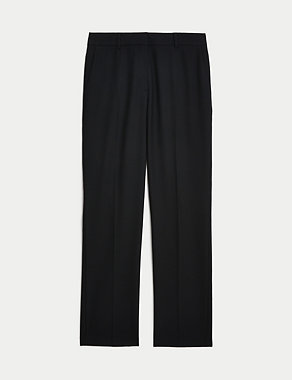 Wool Blend Straight Leg Trousers with Silk Image 2 of 6