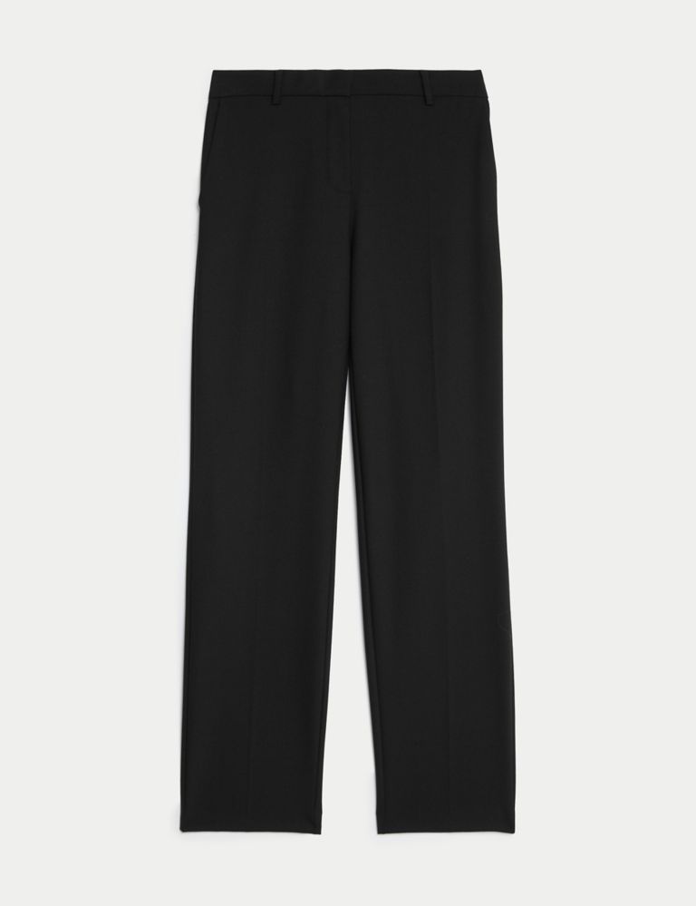 Wool Blend Straight Leg Trousers with Silk 1 of 1