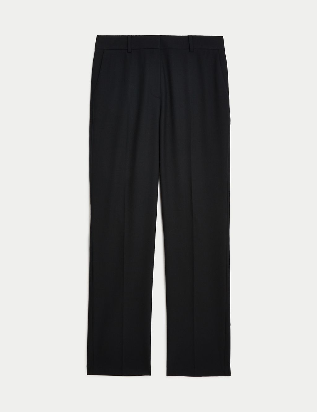Wool Blend Straight Leg Trousers with Silk 1 of 6
