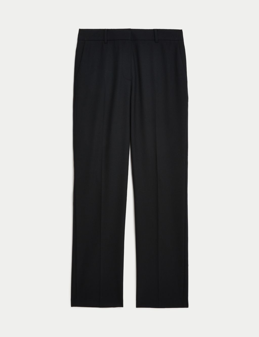 Wool Blend Straight Leg Trousers with Silk | Autograph | M&S