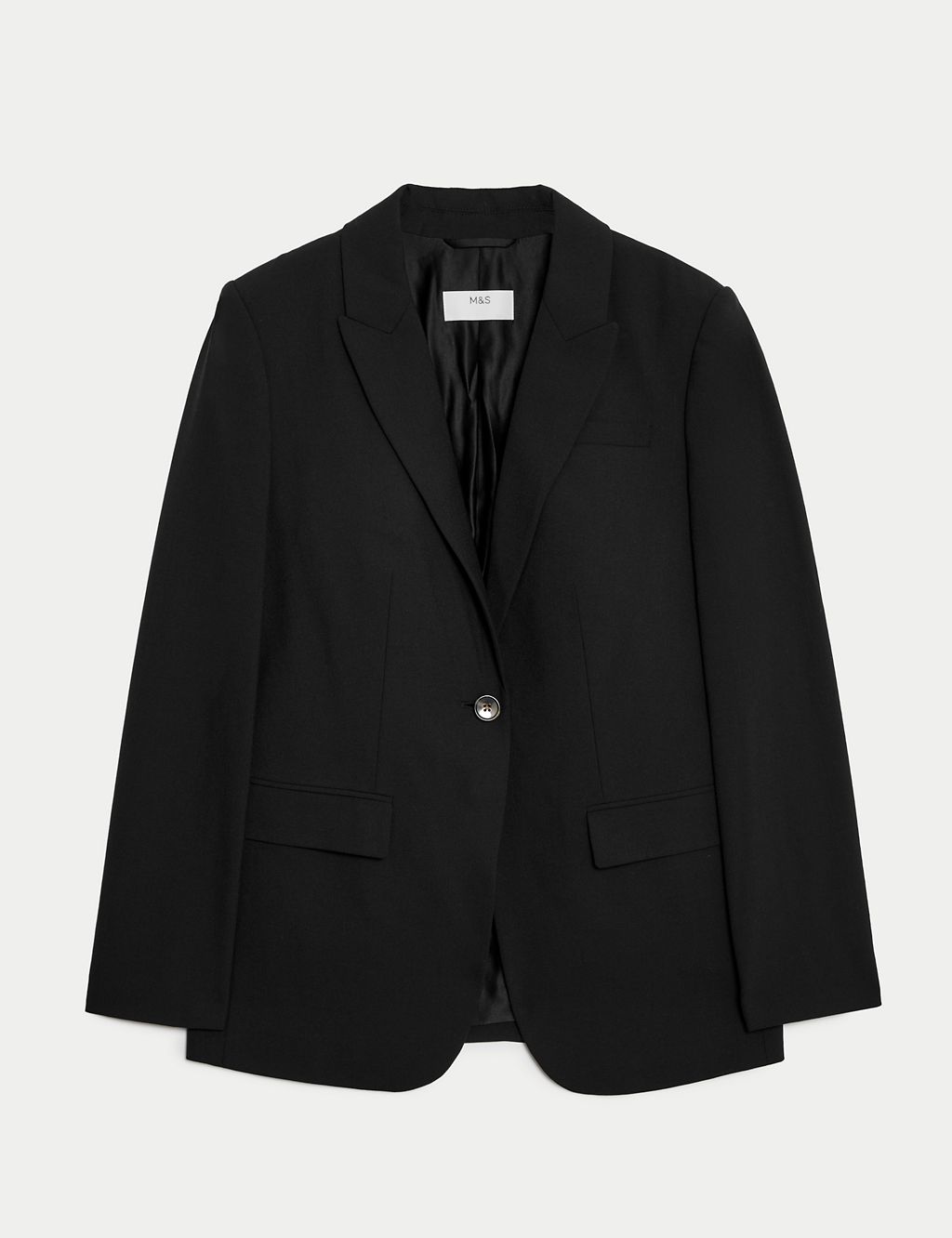 Wool Blend Straight Single Breasted Blazer | M&S Collection | M&S
