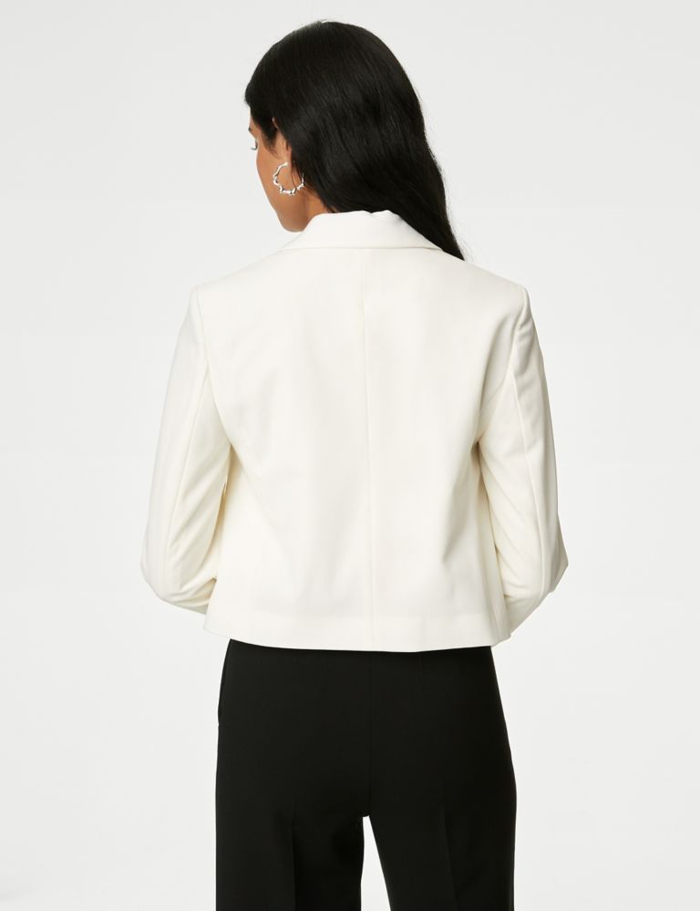 Wool Blend Tailored Cropped Blazer 5 of 6