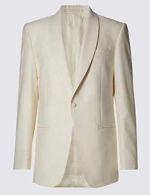 Wool Blend Tailored Fit 1 Button Tuxedo Jacket Image 2 of 9