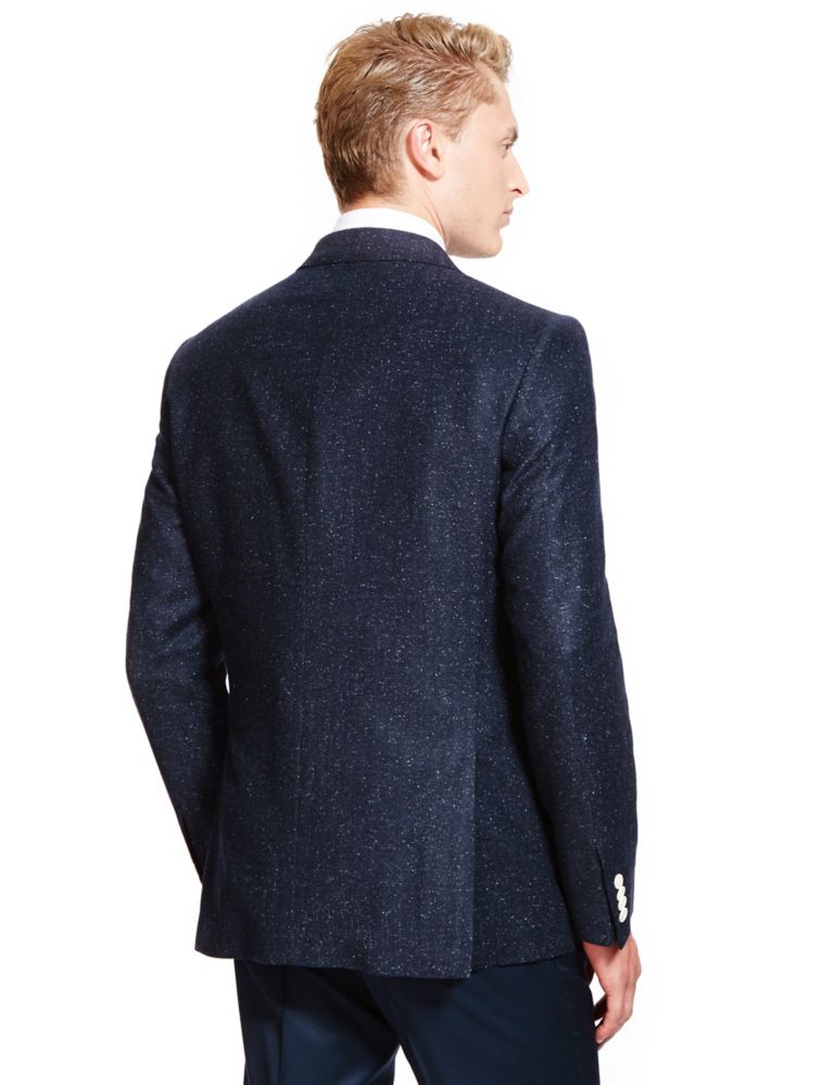 Wool Blend Tailored Fit 2 Button Fleck Blazer with Silk 3 of 8
