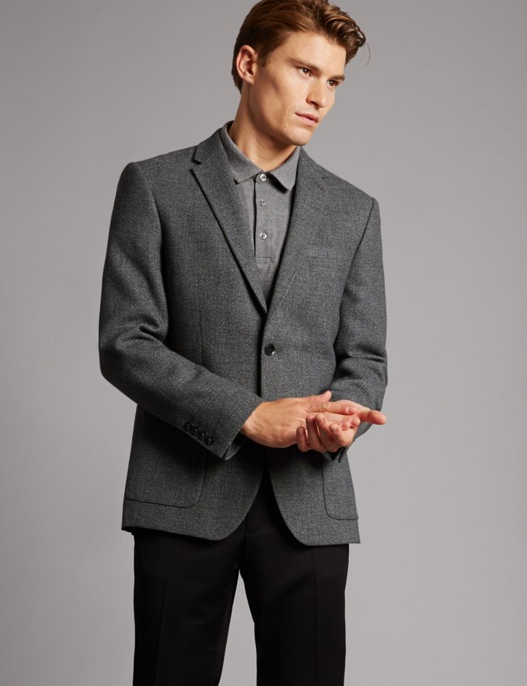 Wool Blend Tailored Fit 2 Button Jacket 1 of 8