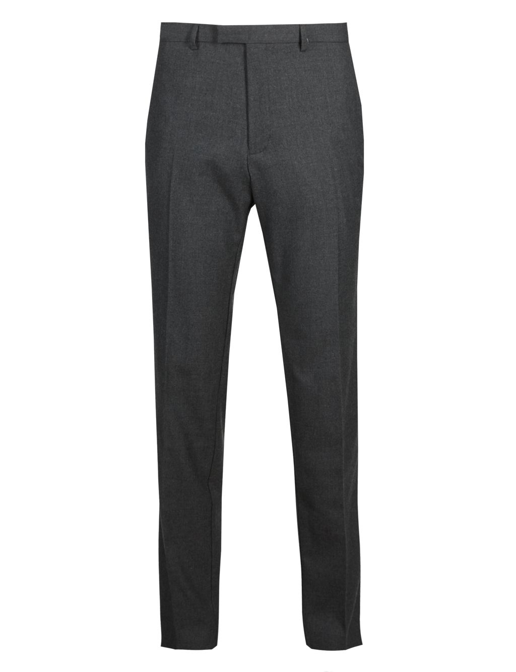 Wool Blend Tailored Fit Flat Front Trousers 1 of 3