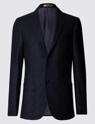 Wool Blend Tailored Fit Two Tone 2 Button Jacket Image 2 of 6