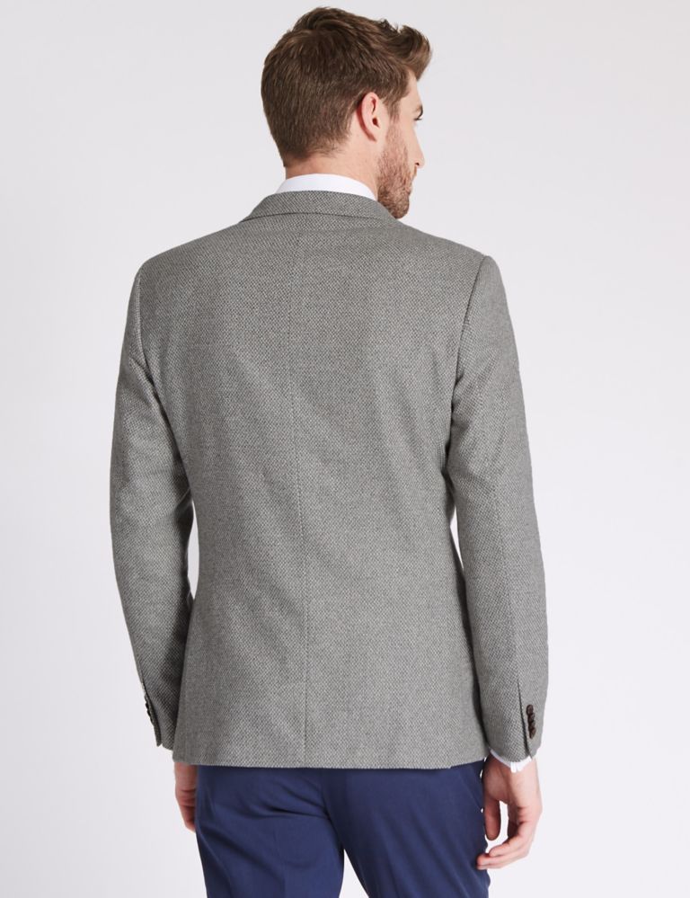 Wool Blend Tailored Fit Two Tone 2 Button Jacket 3 of 6