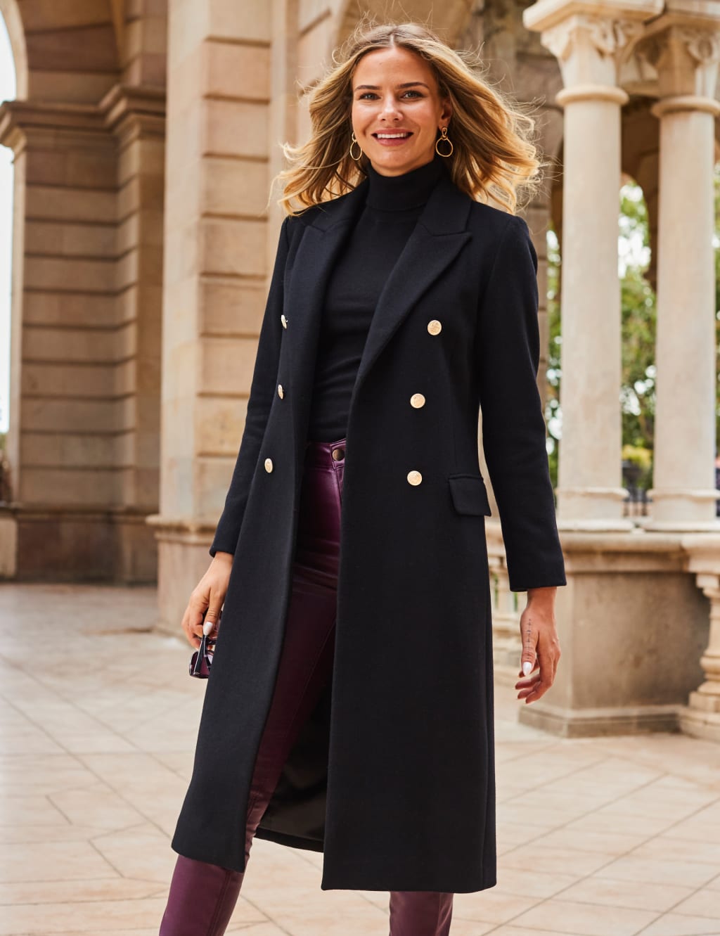 Wool Blend Tailored Longline Coat | SOSANDAR | M&S