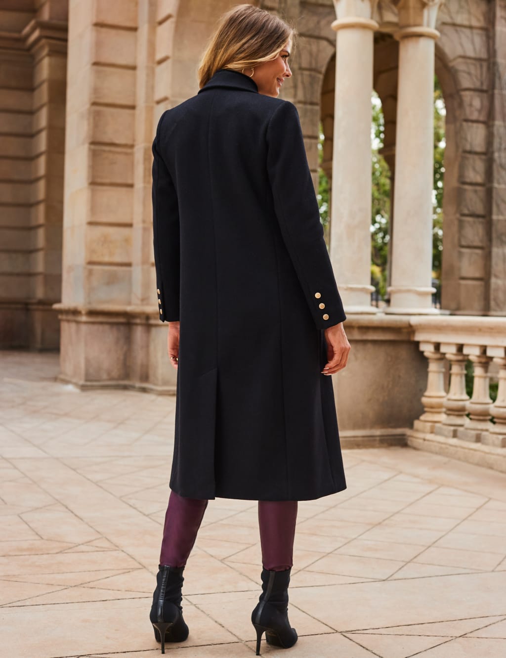 Black tailored wool coat womens 2025