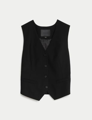 Wool Blend Tailored Waistcoat with Silk Image 2 of 7