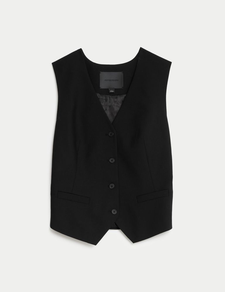 Wool Blend Tailored Waistcoat with Silk 3 of 7