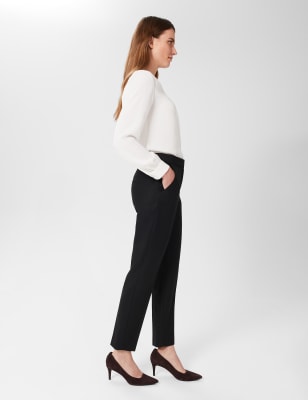 wool blend tapered trousers