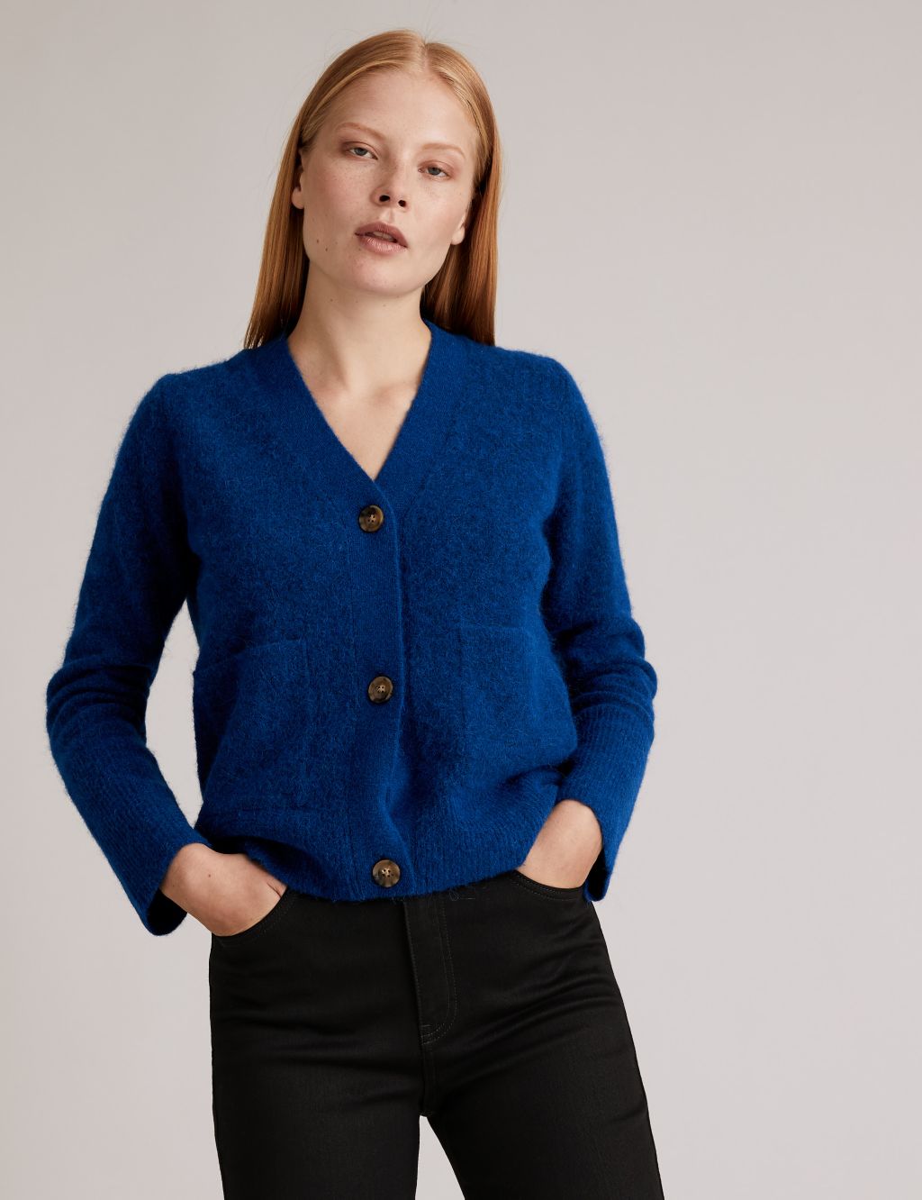 Wool Blend Textured Button Front Cardigan | Autograph | M&S