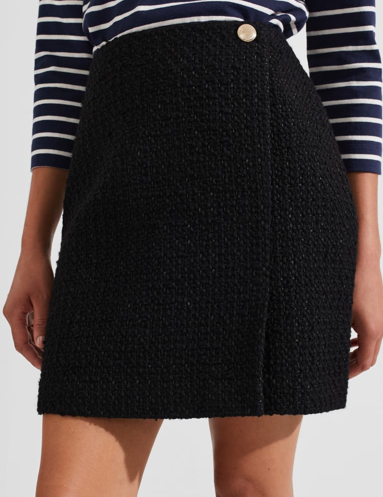 Wool Blend Textured Mini Skater Skirt HOBBS M S