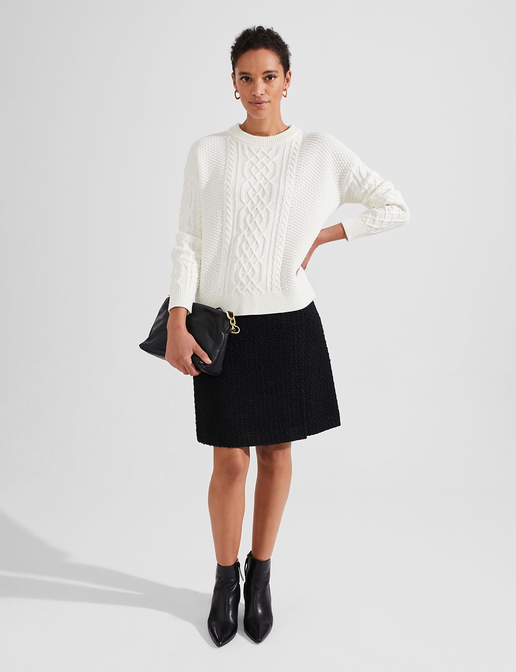 Wool Blend Textured Mini Skater Skirt 5 of 7