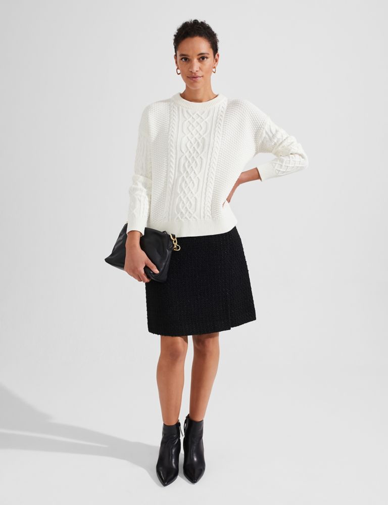 Wool Blend Textured Mini Skater Skirt 7 of 7