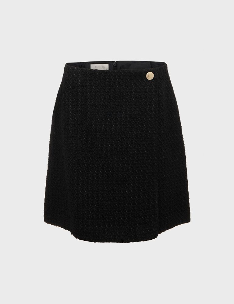 Wool Blend Textured Mini Skater Skirt 2 of 7