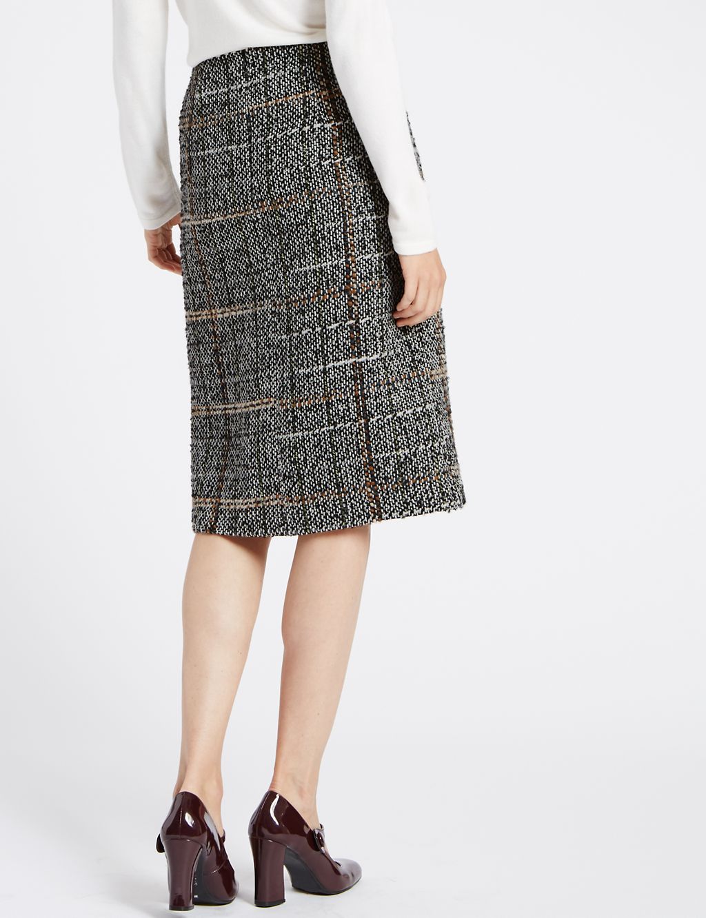 Wool Blend Tweed A-Line Skirt 2 of 3