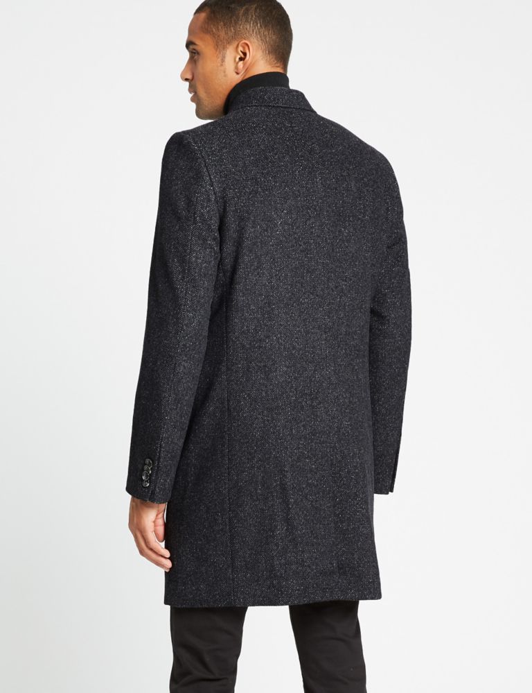 Wool Blend Twill Peak Collar Overcoat 4 of 6