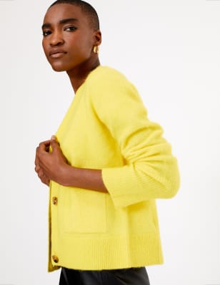 yellow cardigan marks and spencer