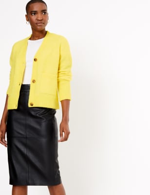 yellow cardigan marks and spencer