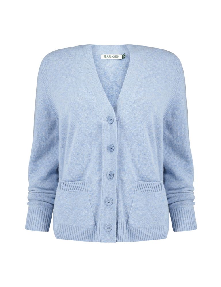 Wool Blend V-Neck Cardigan with Cashmere 2 of 5