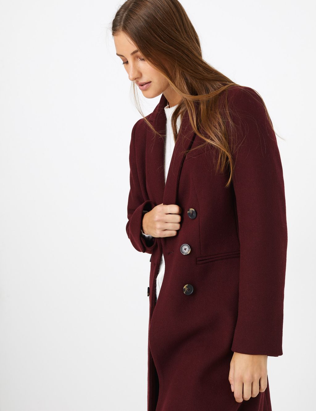 Wool Blend Waisted Overcoat | M&S Collection | M&S